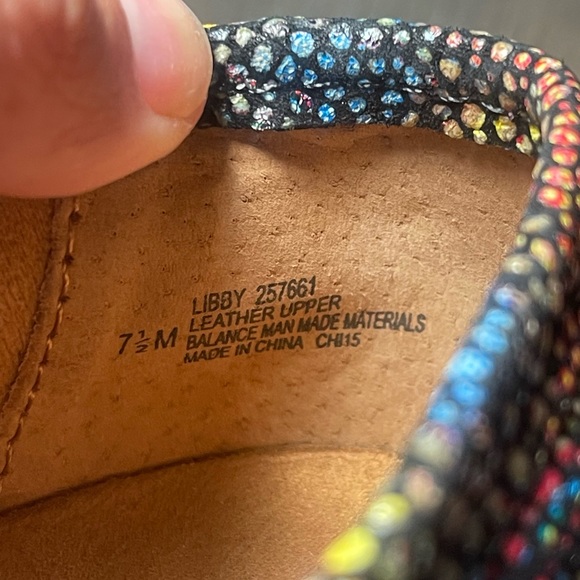 Nurse Mates Libby Women Size 7.5 Rainbow Dot Swirl Leather Clog Comfort Shoe - Picture 7 of 7